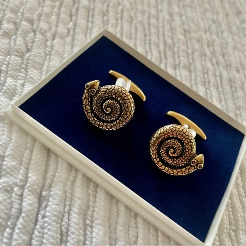 NWT VINTAGE KALEVALA KORU Snake‎ Cuff Links in Brass